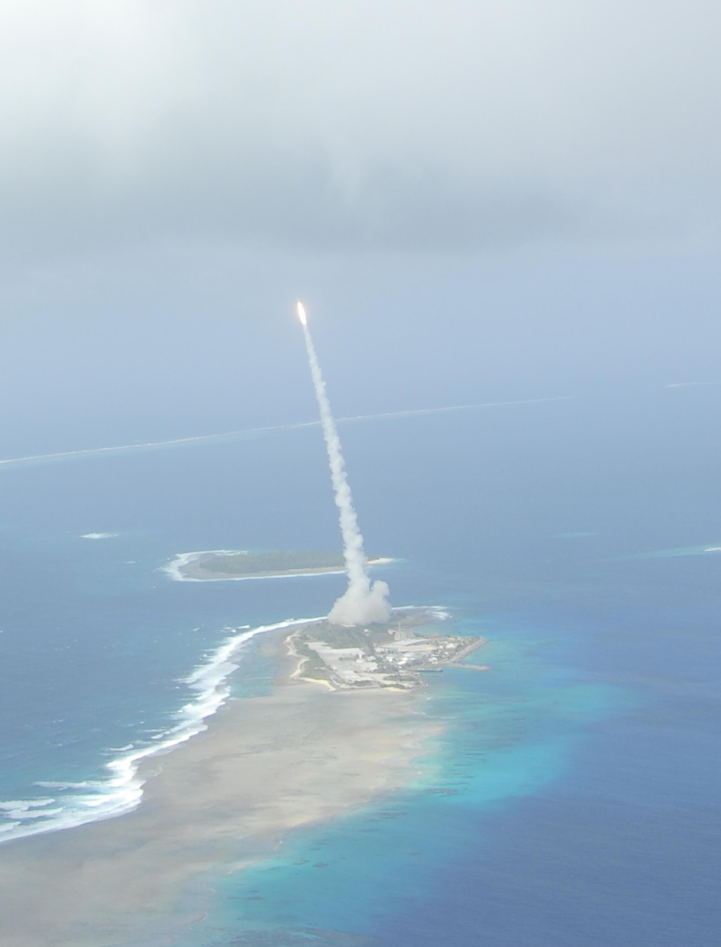 A missile being launched.